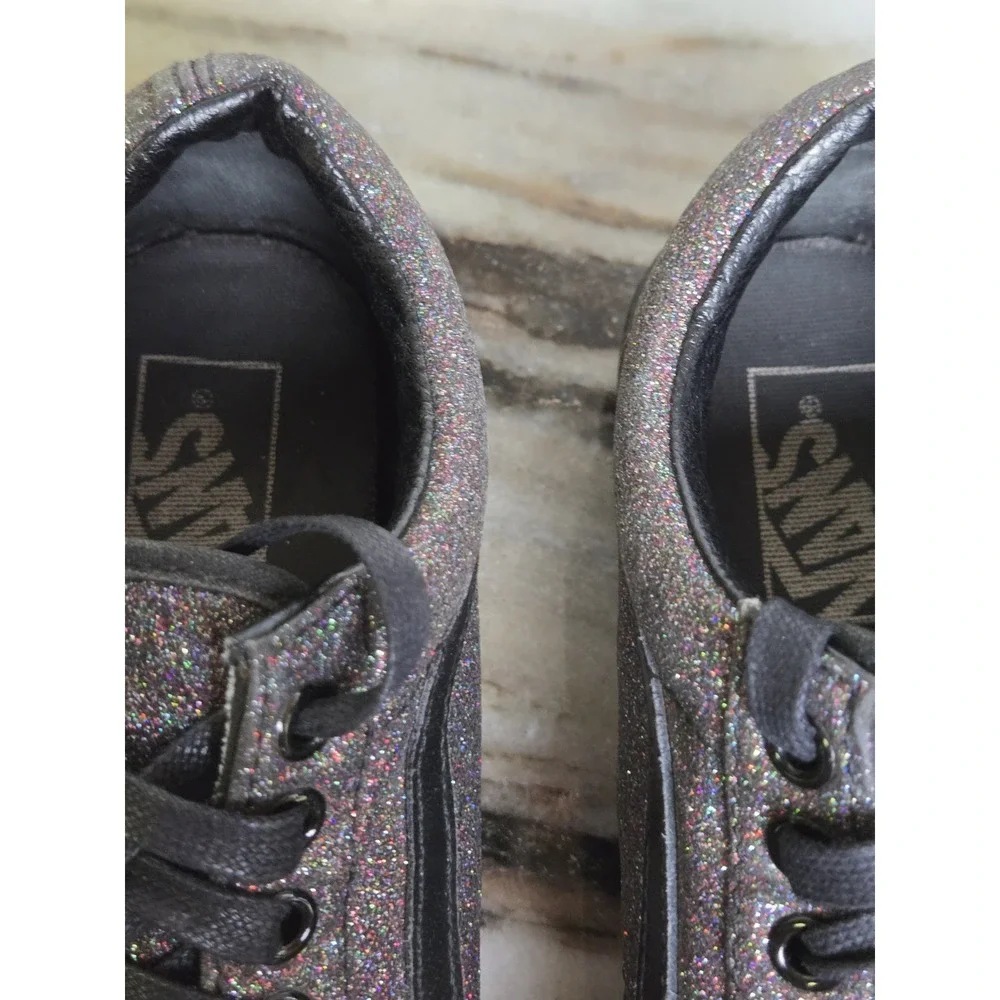 Vans Black Rainbow Glitter Men 7 Women 8.5 Skate‎ Grunge Y2K Gorecore